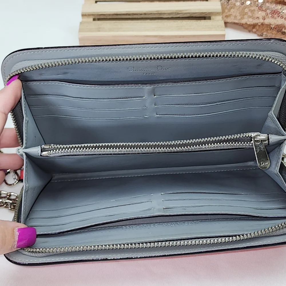 Christian Dior long  Zip WALLET PRESTINE CONDITION AUTHENTIC GORGEOUS